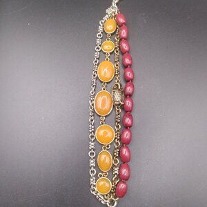 Lucky Brand Acrylic and Glass Beads Bracelet 7 1/2''